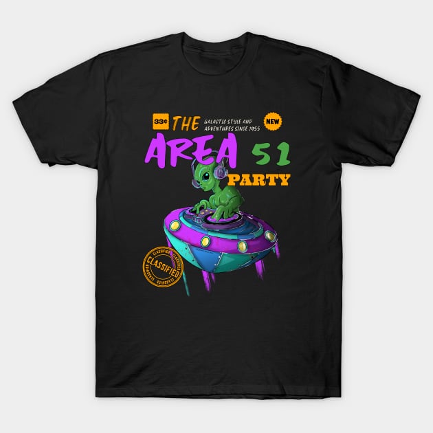 Music DJ Space Alien T-Shirt by Trendy Black Sheep